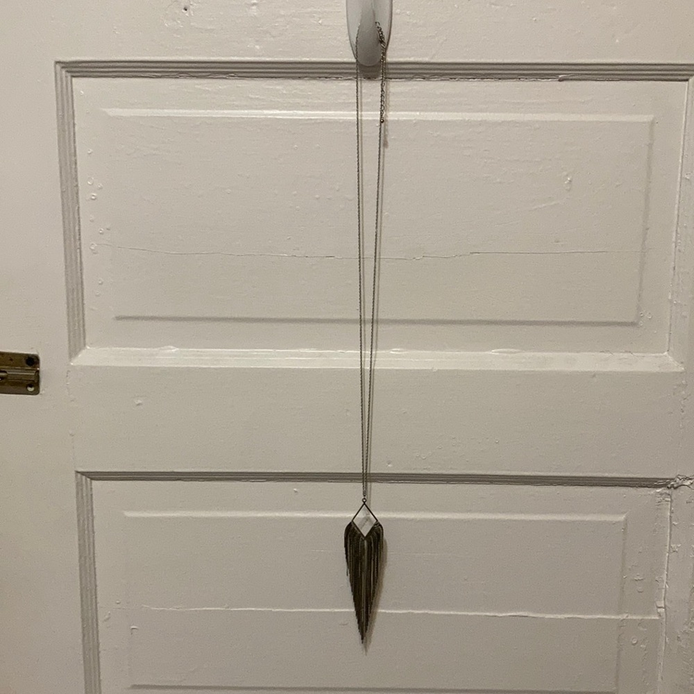 Long silver necklace